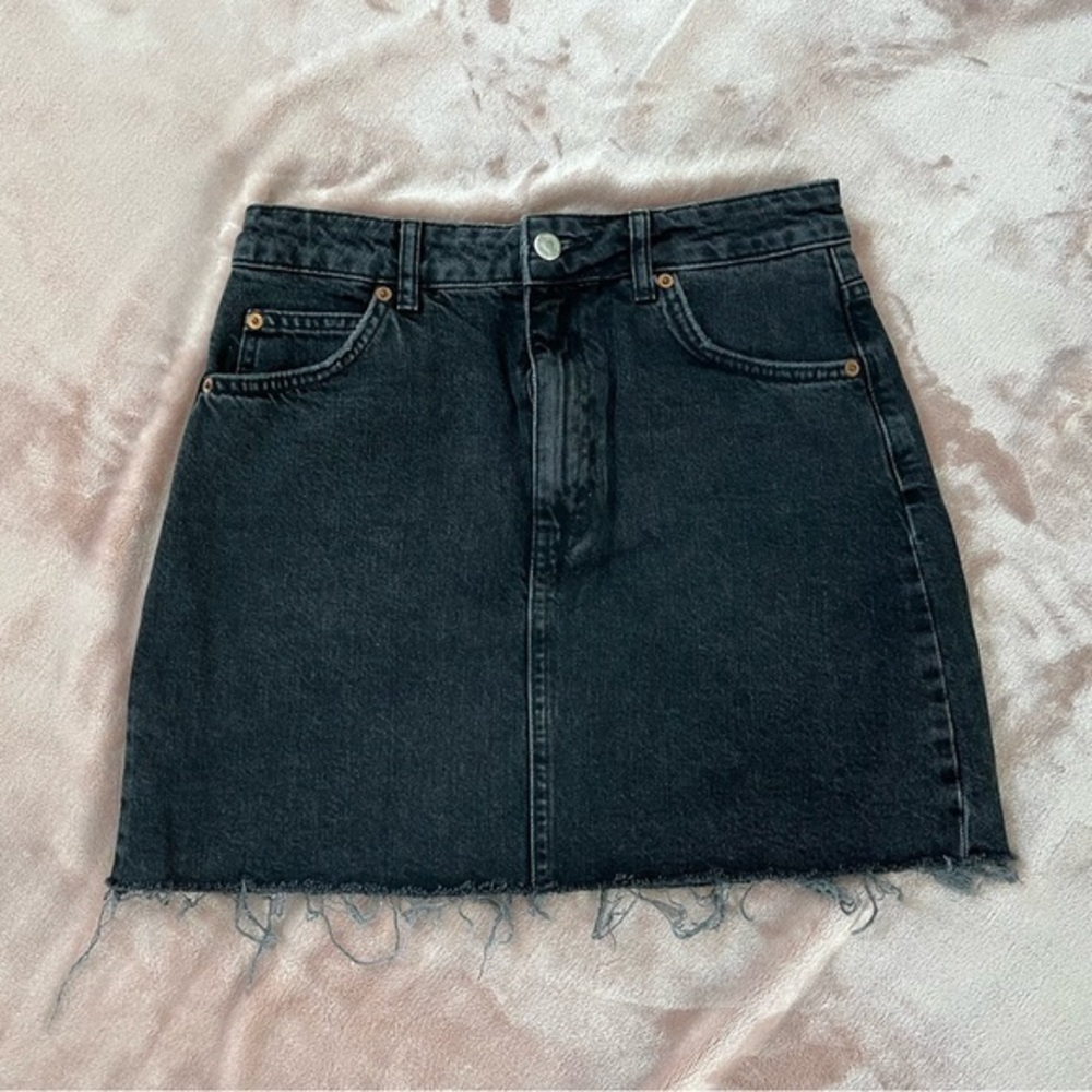 Topshop Black Jean Skirt